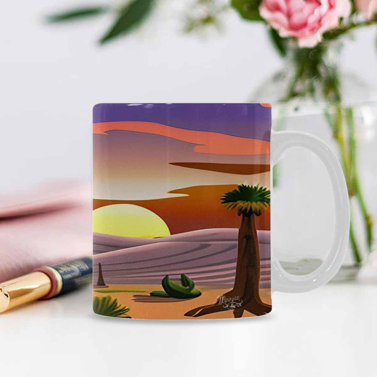 Coffee Mug, tea cup, desert scene, design 38