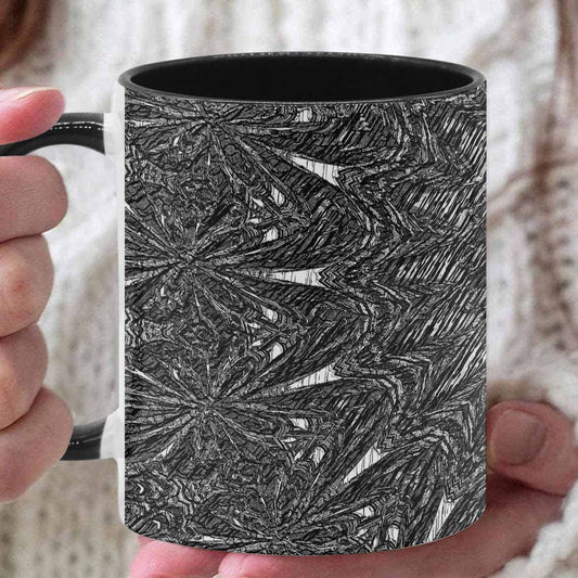 Coffee Mug, tea cup, black core, abstract, design 33