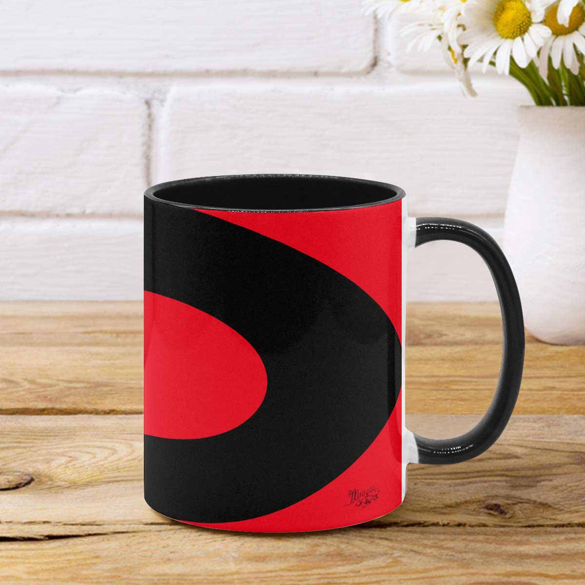 Coffee Mug, tea cup, black core, abstract, design 97