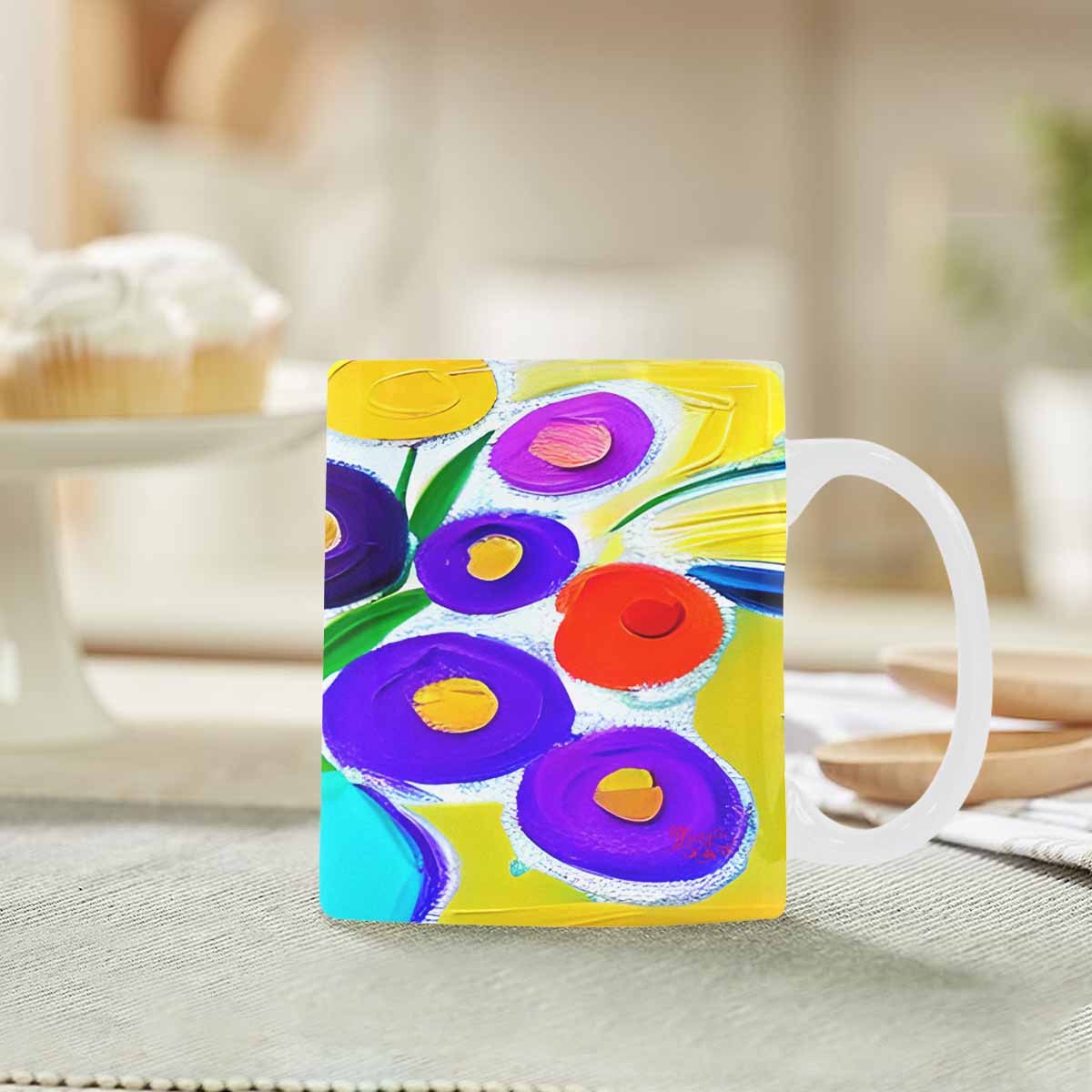 Quality Mug, coffee mug, tea cup, Bright florals, Set 1, Design 66