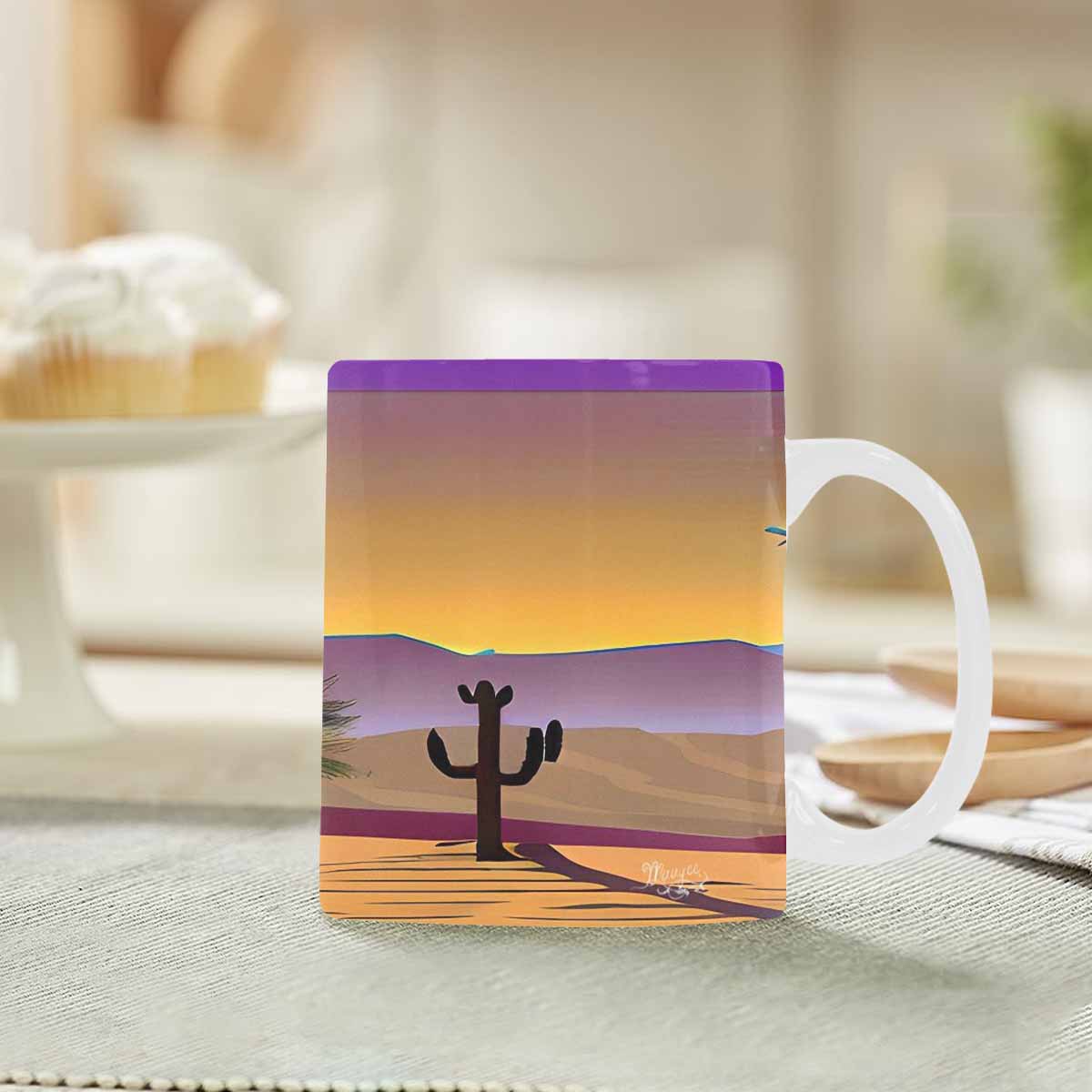 Coffee Mug, tea cup, desert scene, design 43