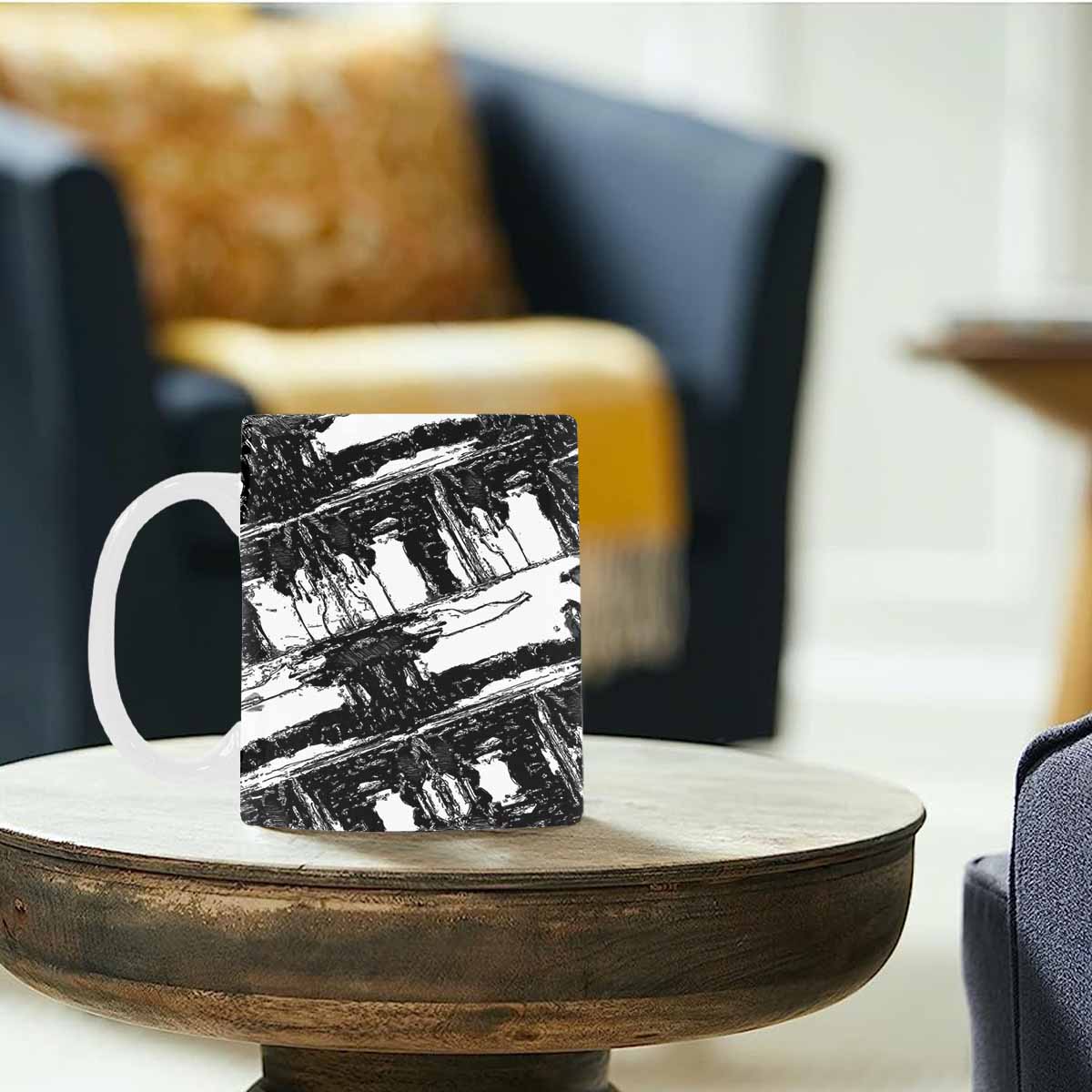 Quality Mug, coffee mug, tea cup, B & W Abstract, Set 1, design 158