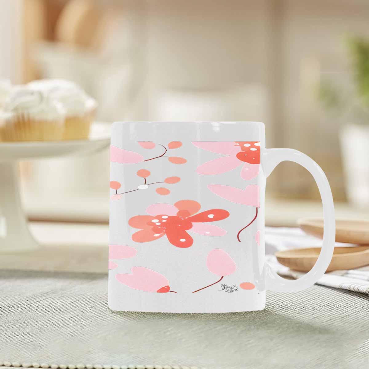 Quality Mug, coffee mug, tea cup, Bright florals, Set 2, design 4