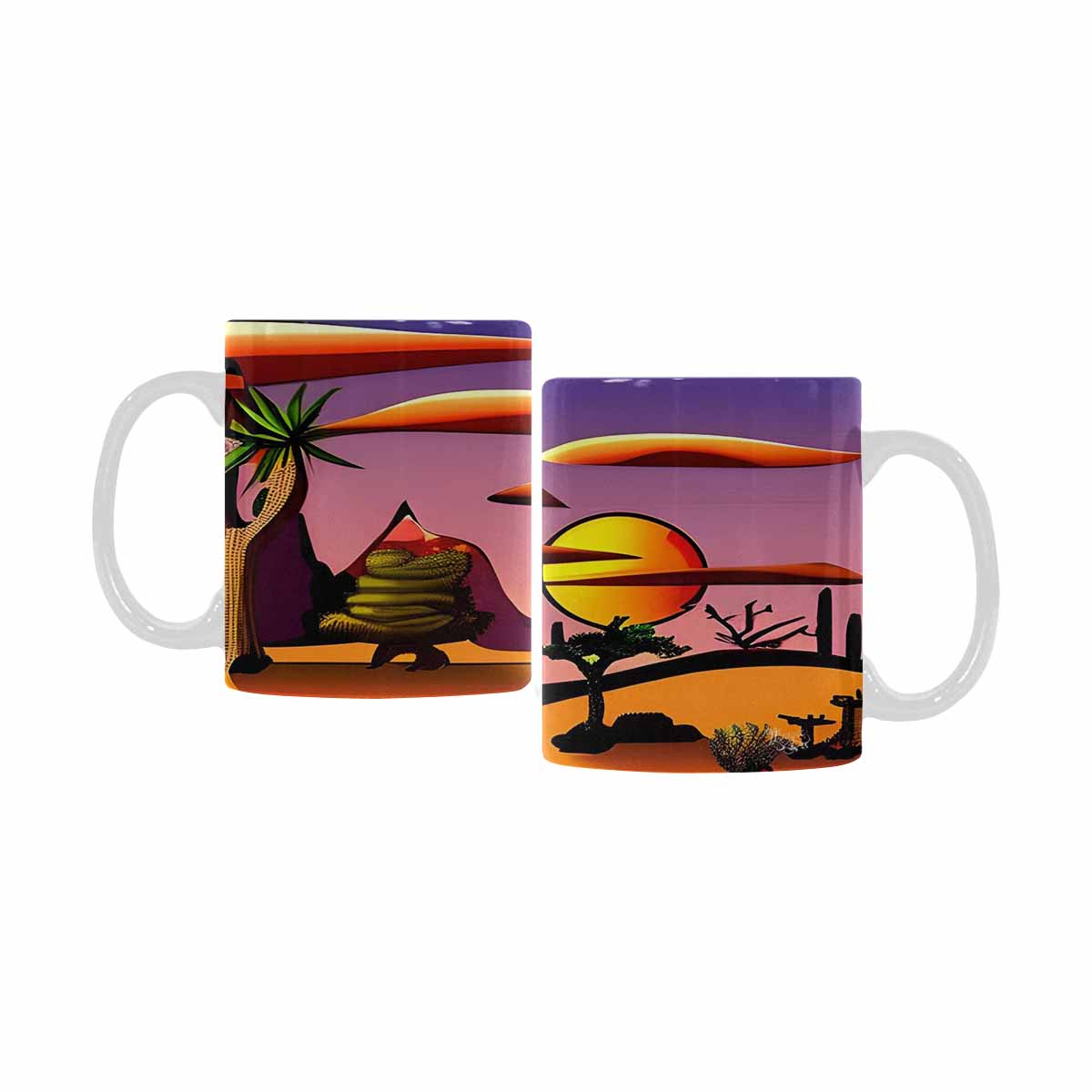 Coffee Mug, tea cup, desert scene, design 55