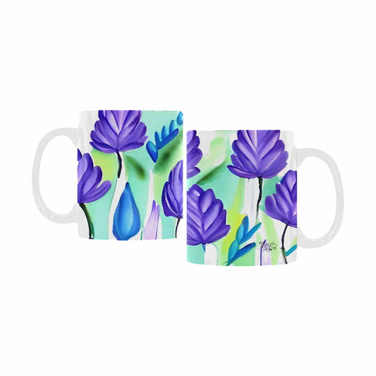 USA made Quality Mug, coffee mug, tea cup, Bright florals, Set 1A, Design 62