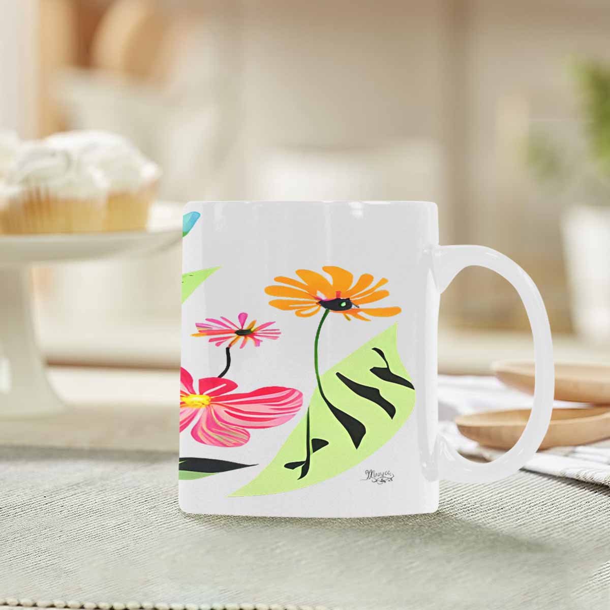 Quality Mug, coffee mug, tea cup, Bright florals, Set 2, design 87