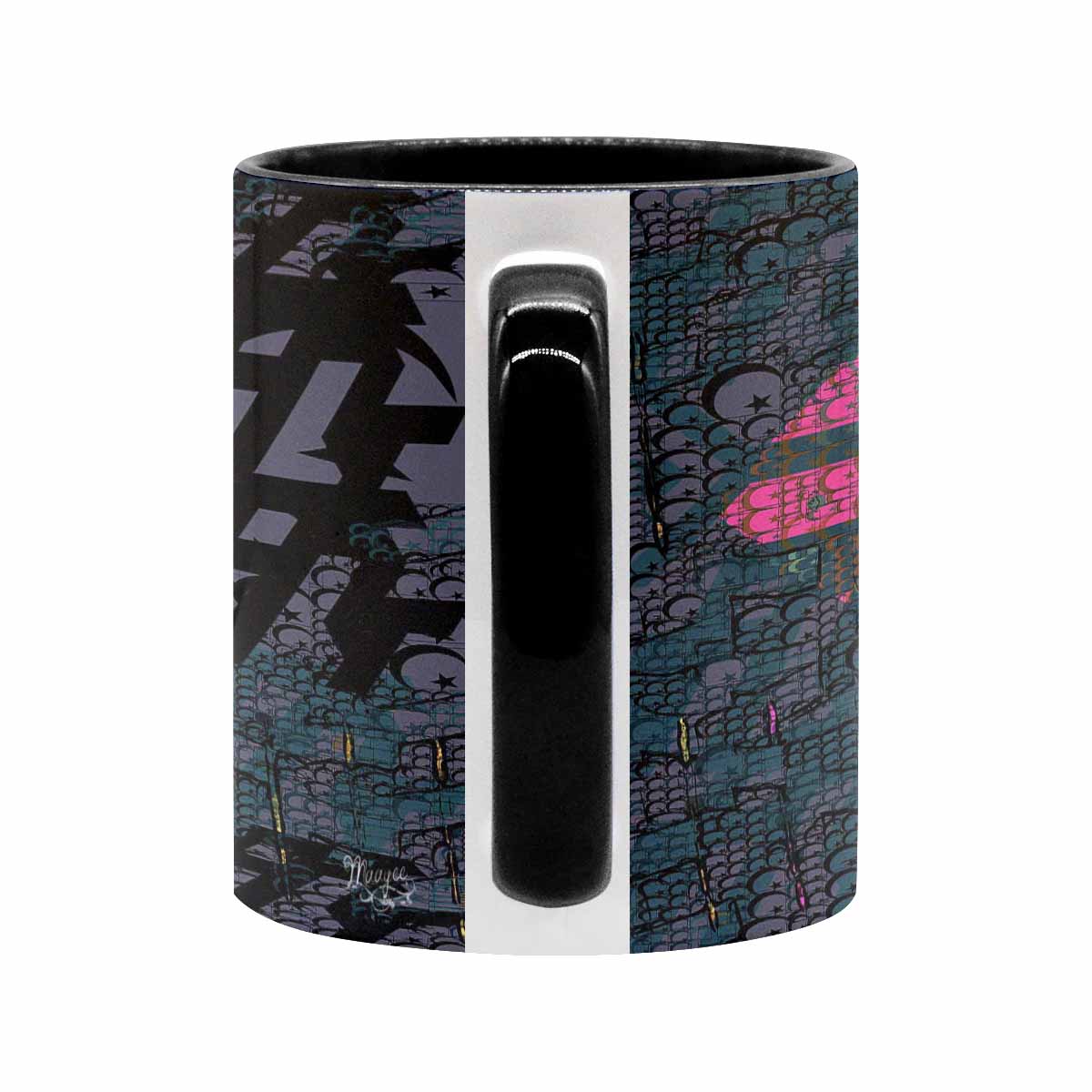 Coffee Mug, tea cup, black core, abstract, design 45