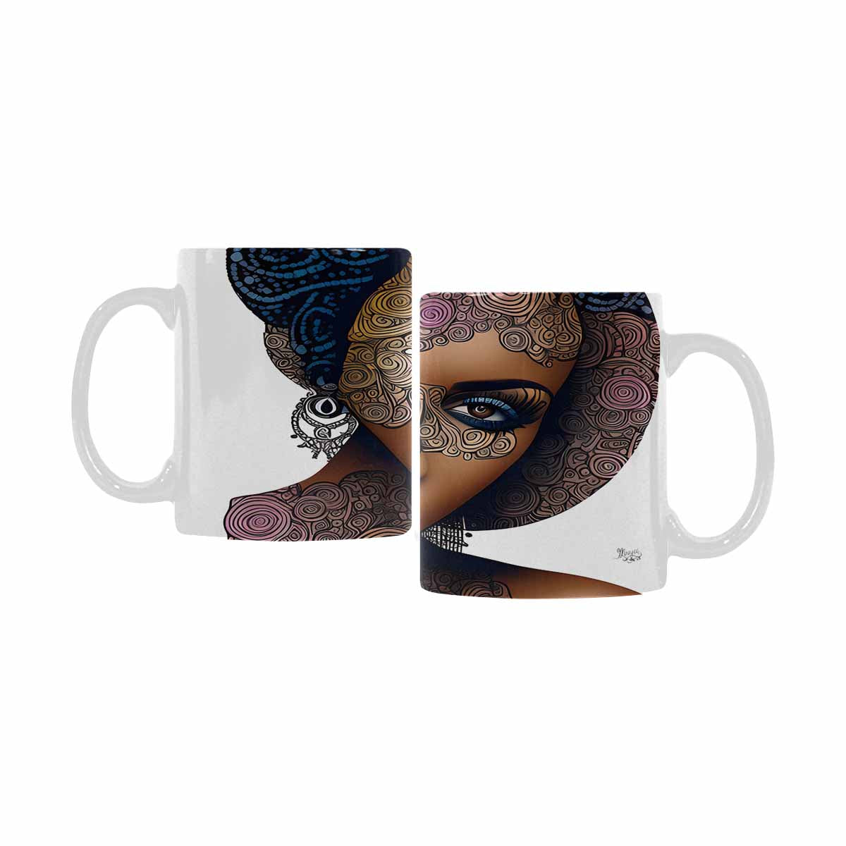 Quality Mug, coffee mug, tea cup, Black Faces, Set 1, design 15