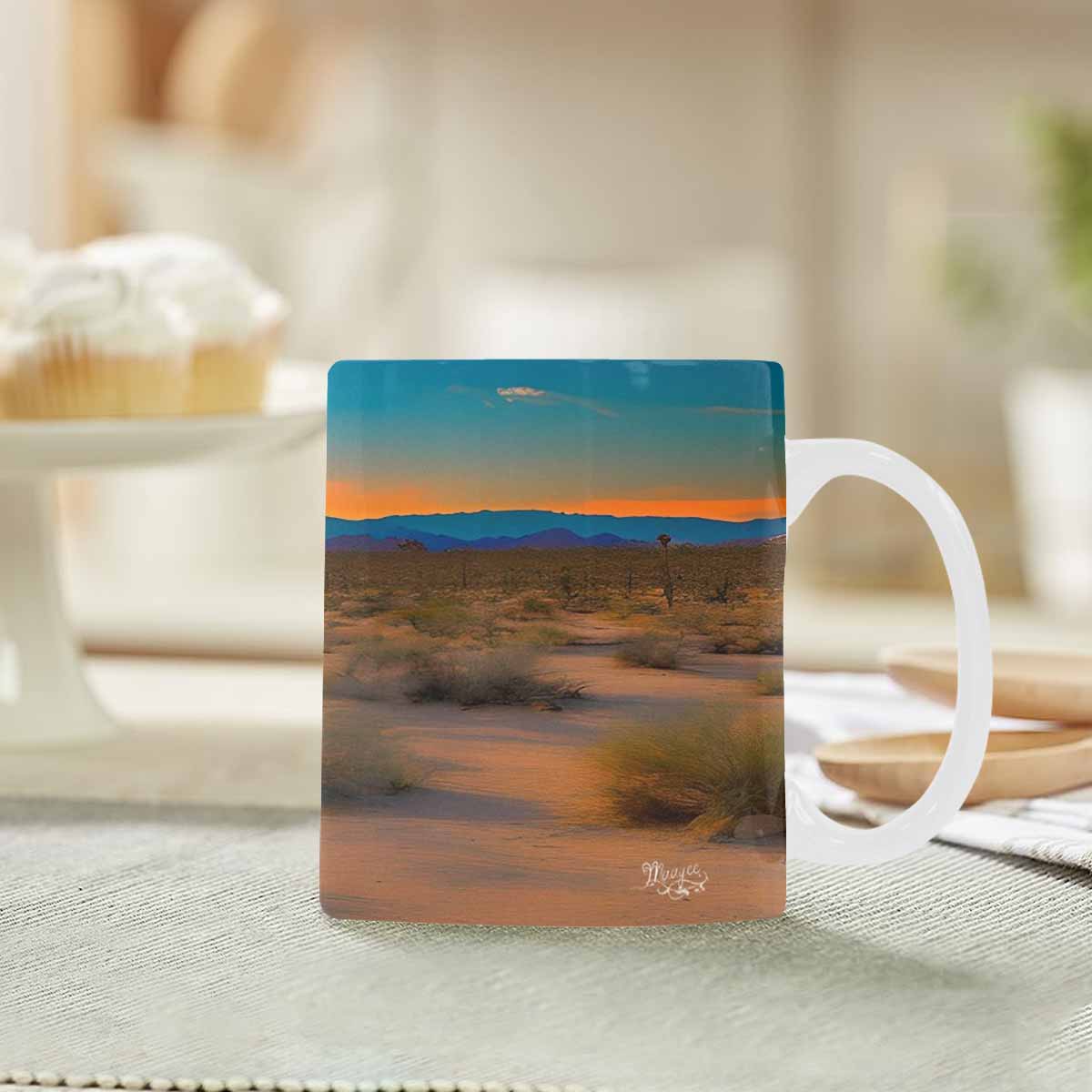 Coffee Mug, tea cup, desert scene, design 7