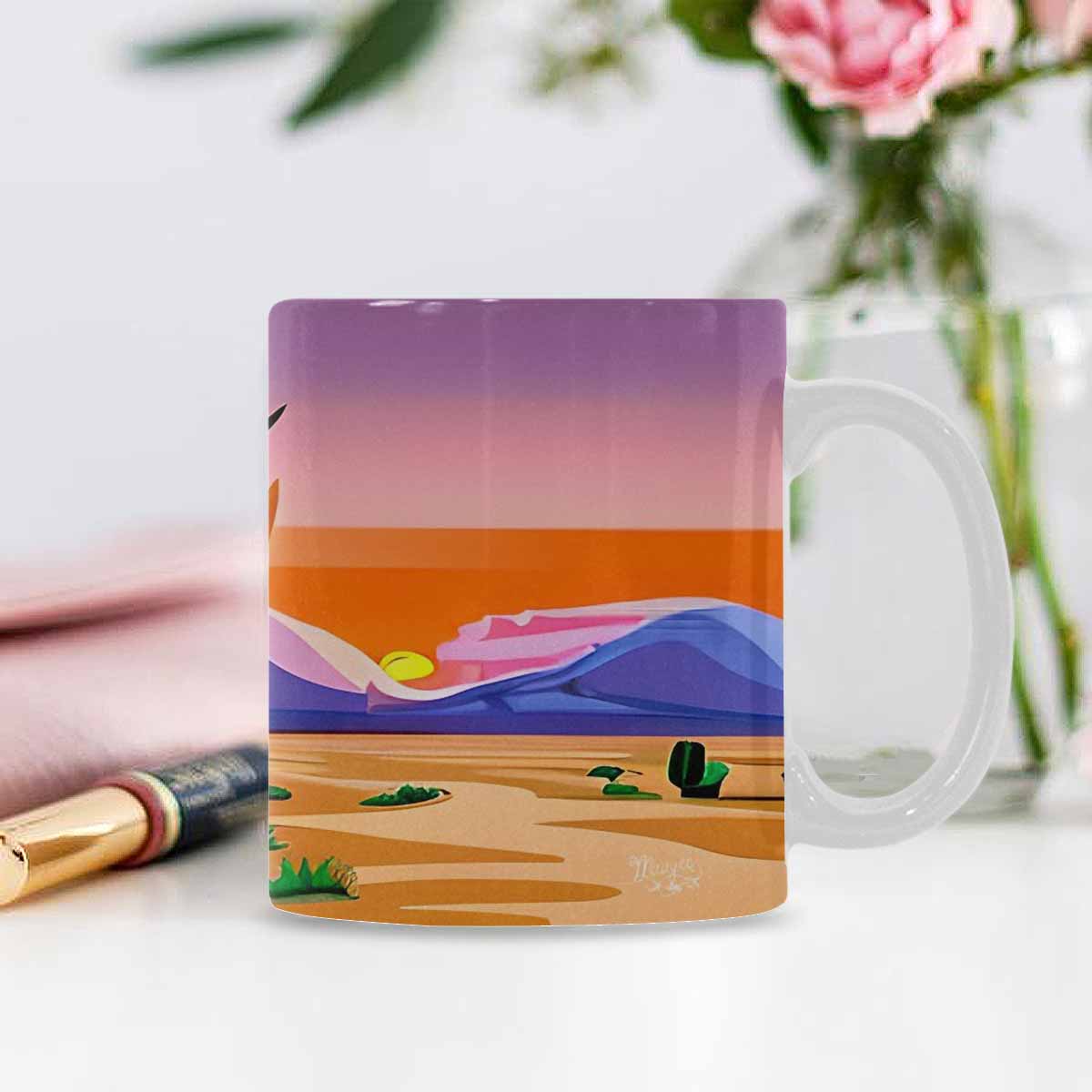 Coffee Mug, tea cup, desert scene, design 84