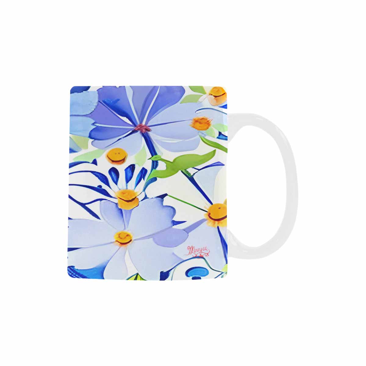 USA made Quality Mug, coffee mug, tea cup, Bright florals, Set 1, Design 39