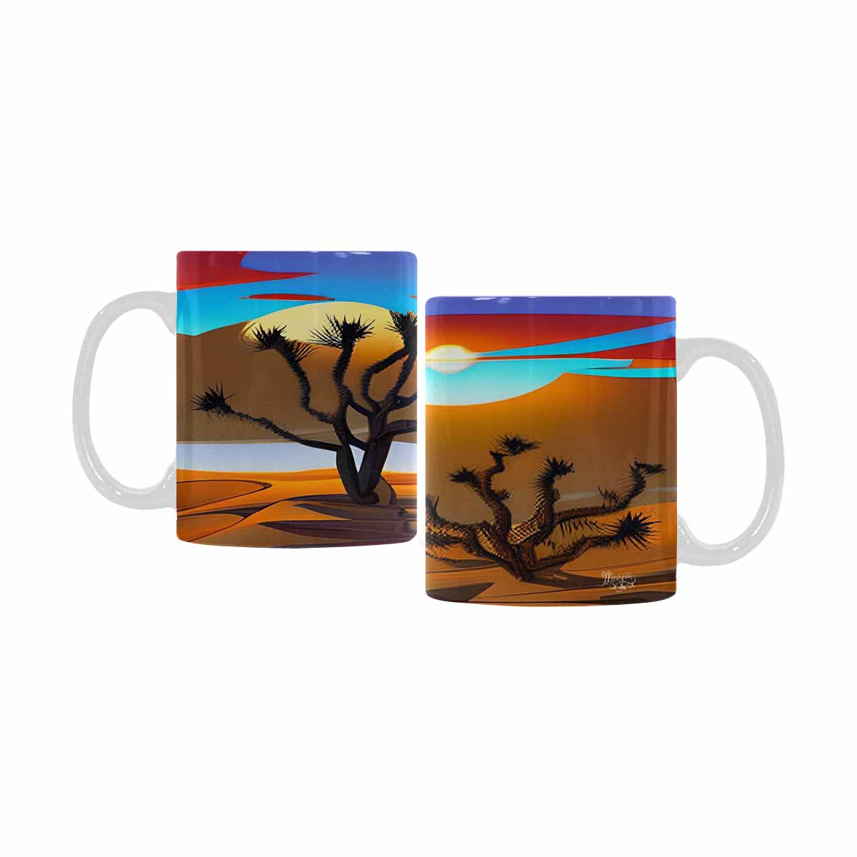 Coffee Mug, tea cup, desert scene, design 86