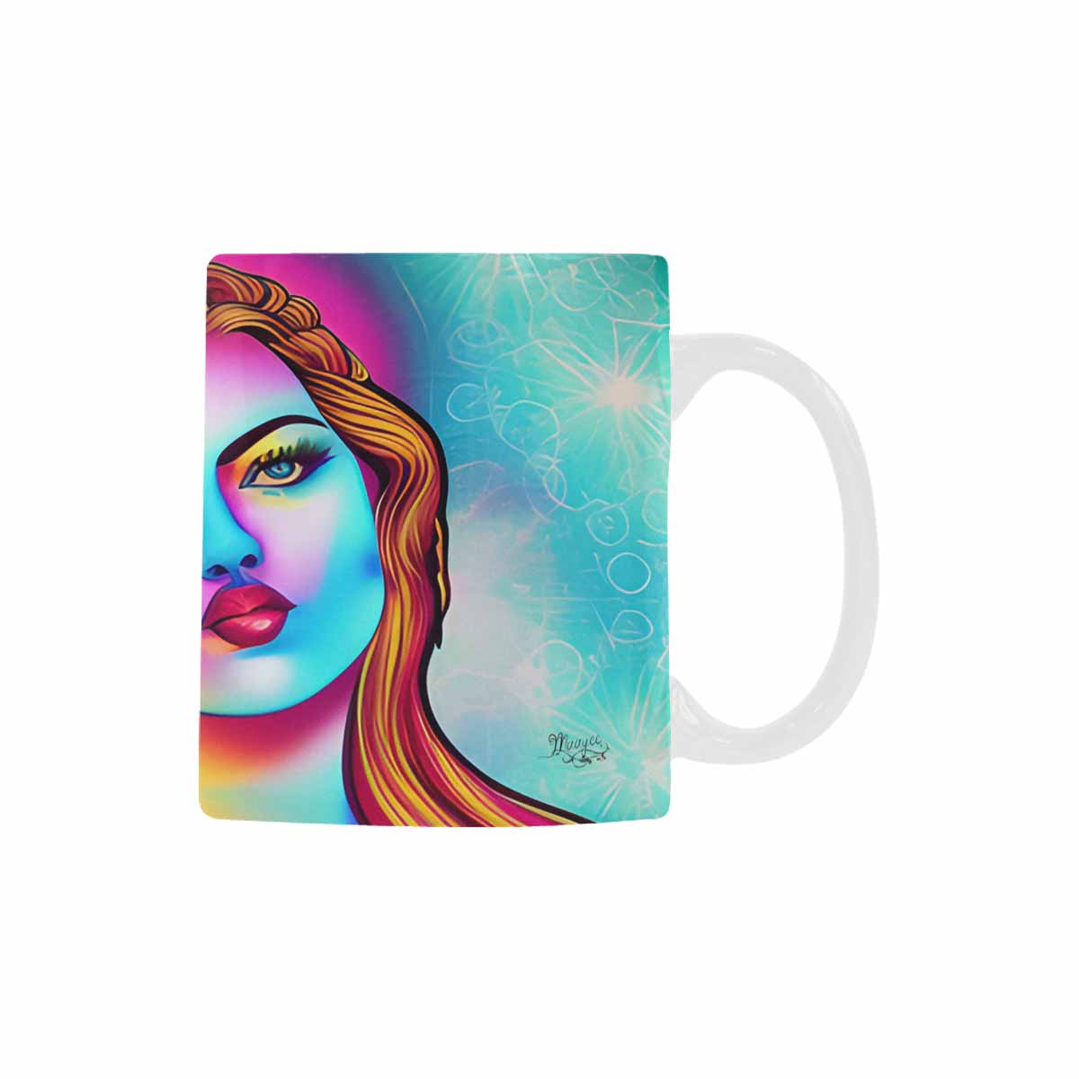 Coffee Mug, tea cup,caucasian Face, design 43