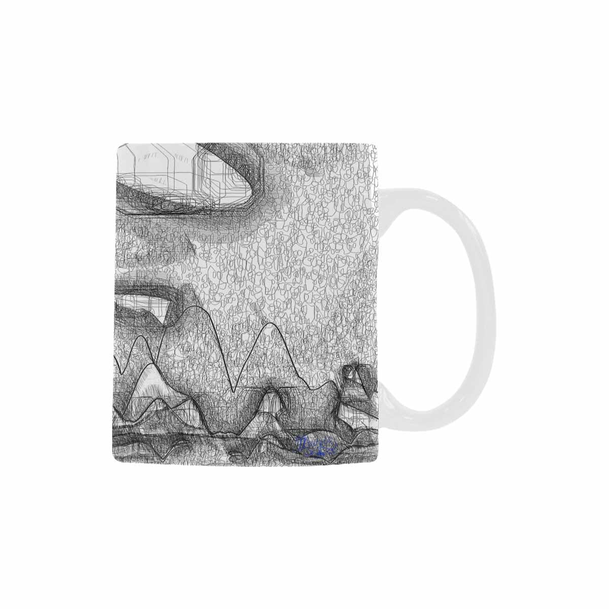 Quality Mug, coffee mug, tea cup, B & W Abstract, Set 1, design 64