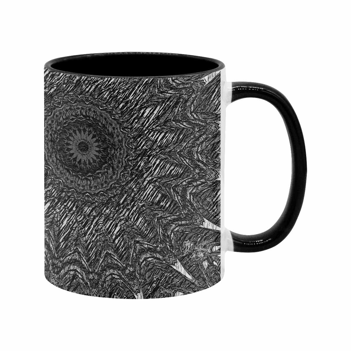 Coffee Mug, tea cup, black core, abstract, design 33