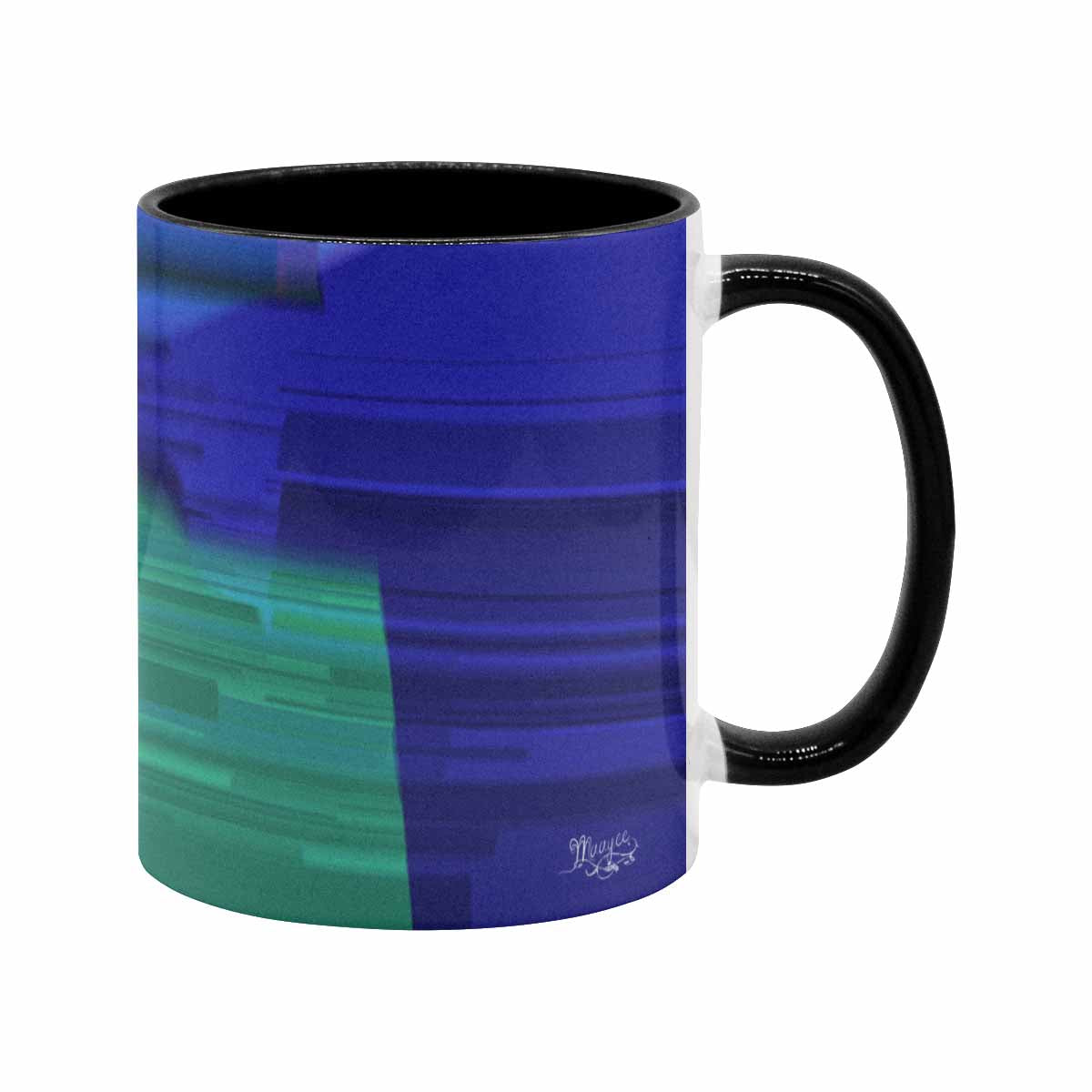 Coffee Mug, tea cup, black core, abstract, design 19