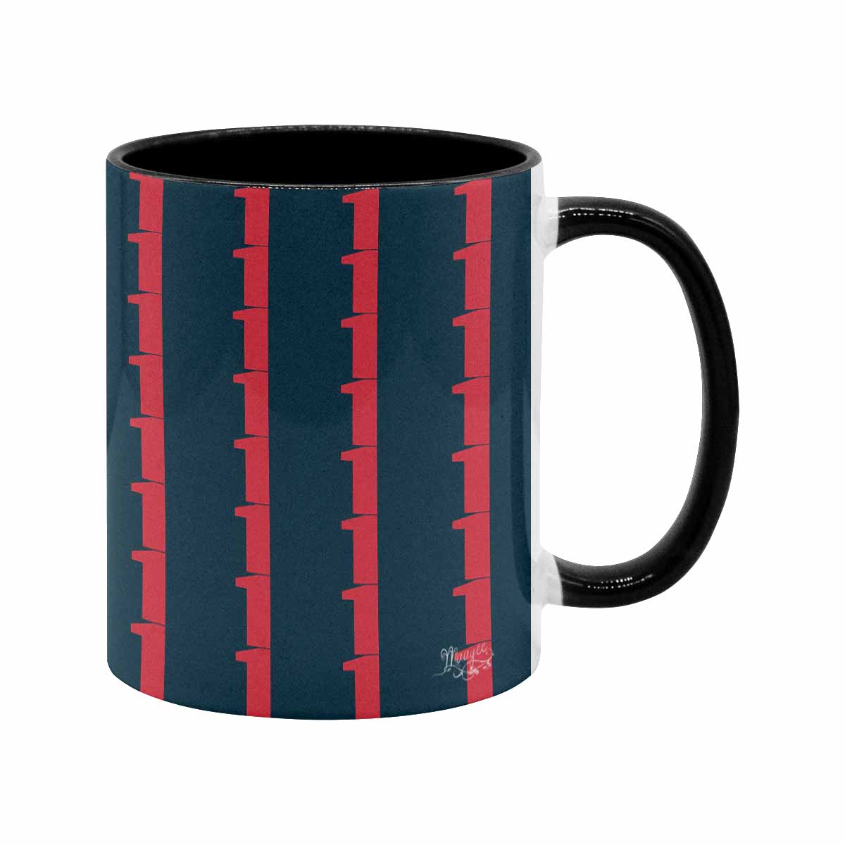 Coffee Mug, tea cup, black core, abstract, design 46