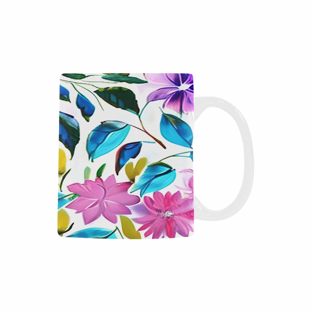 USA made Quality Mug, coffee mug, tea cup, Bright florals, Set 1, Design 35