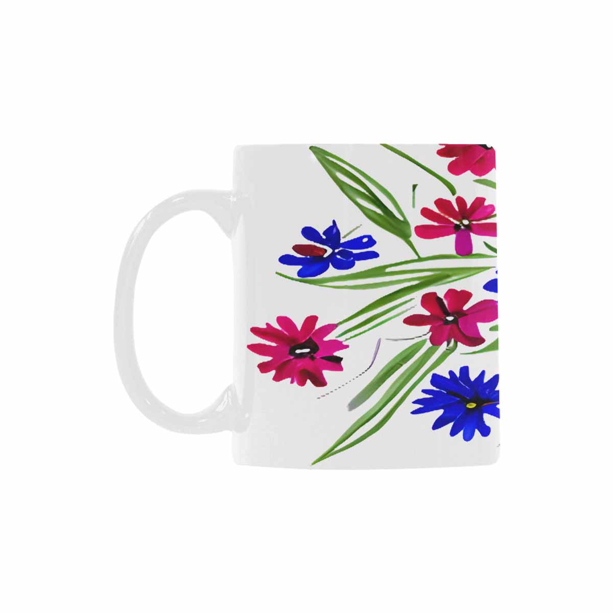 USA made Quality Mug, coffee mug, tea cup, Bright florals, Set 1A, Design 112