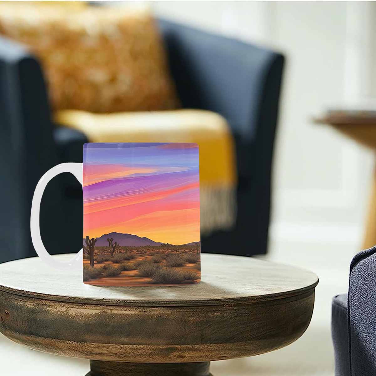 Coffee Mug, tea cup, desert scene, design 1