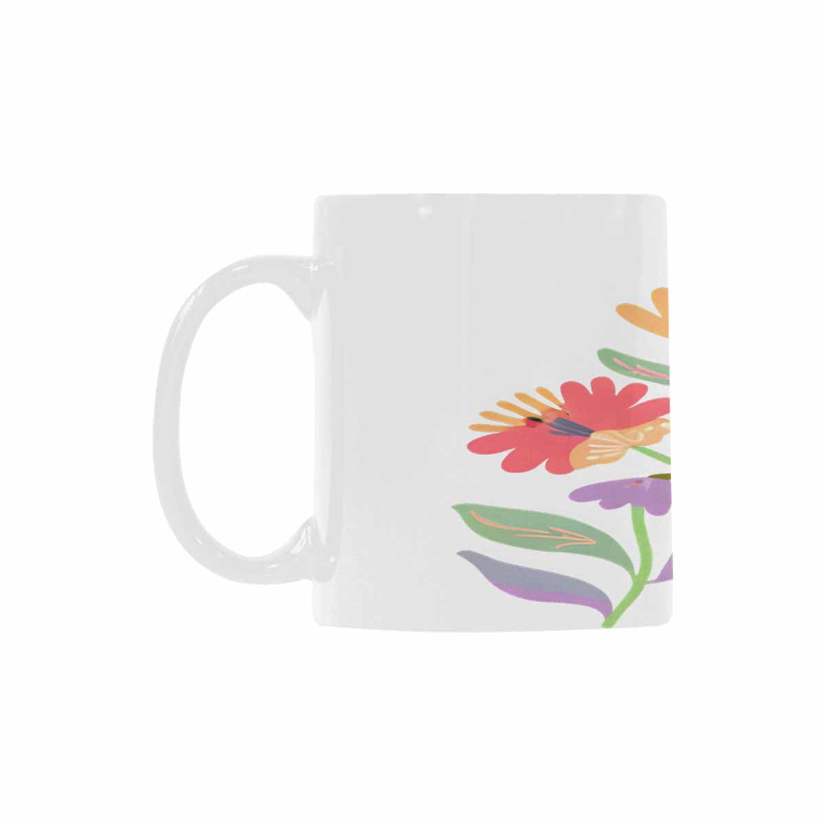 USA made Quality Mug, coffee mug, tea cup, Bright florals, Set 2, design 54