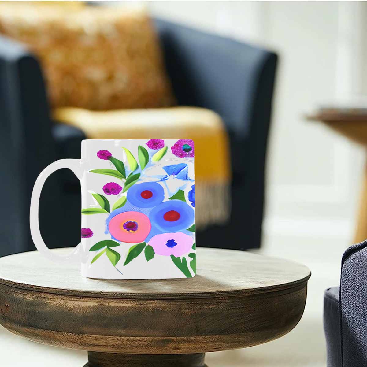 Quality Mug, coffee mug, tea cup, Bright florals, Set 1A, Design 109