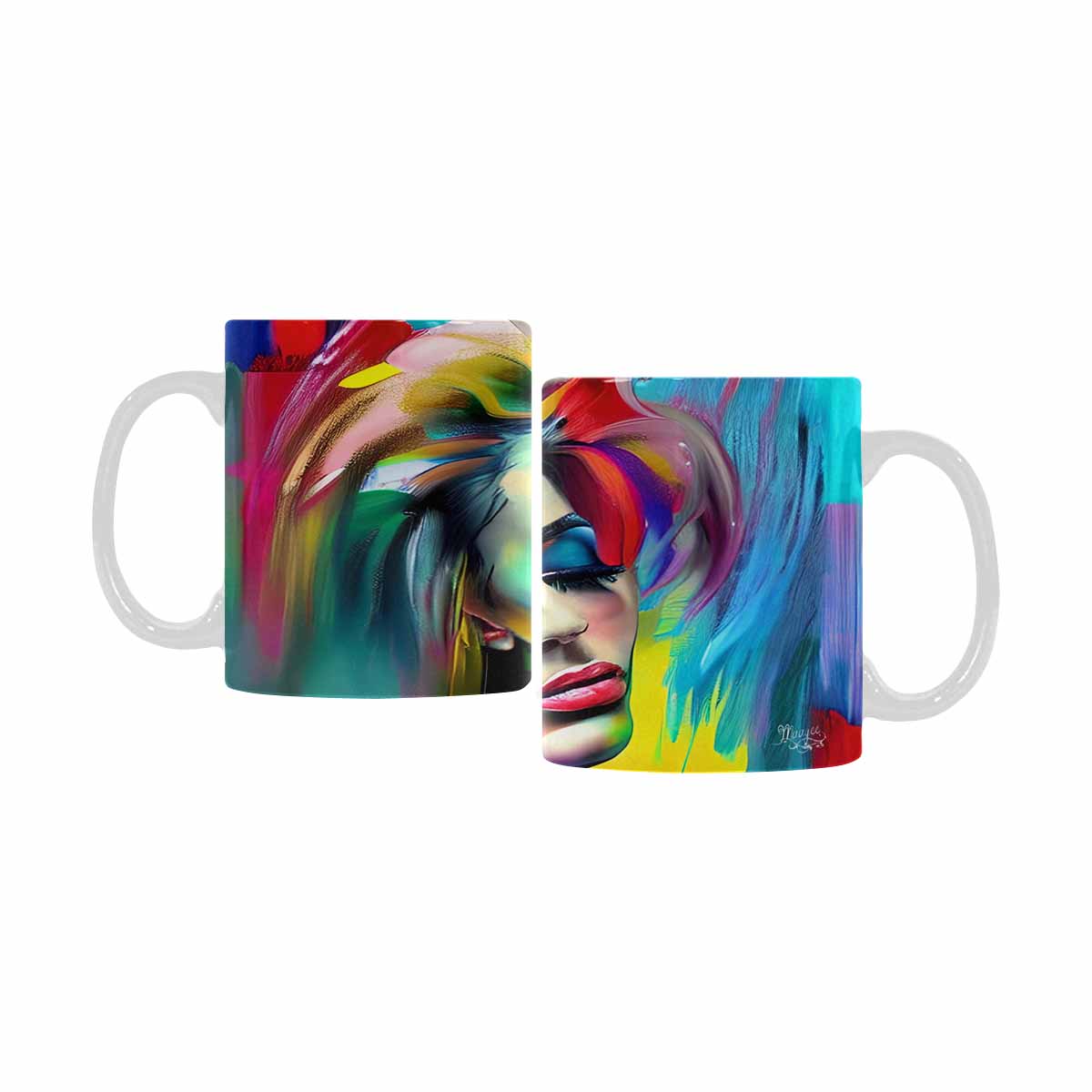 Coffee Mug, tea cup,caucasian Face, design 23