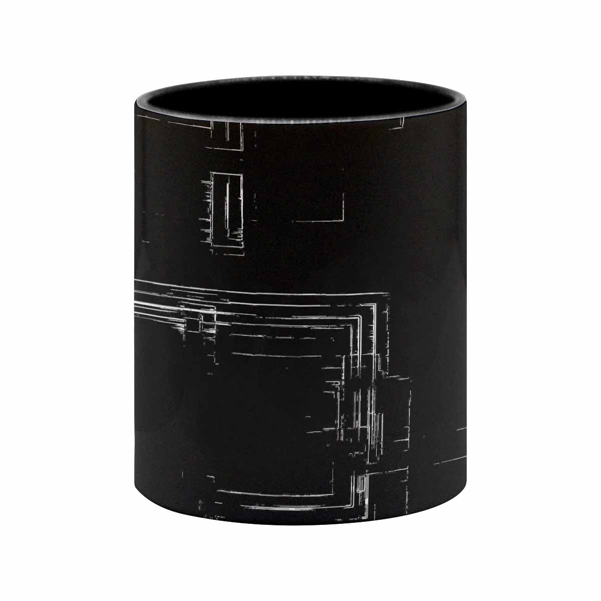 Coffee Mug, tea cup, black core, abstract, design 68