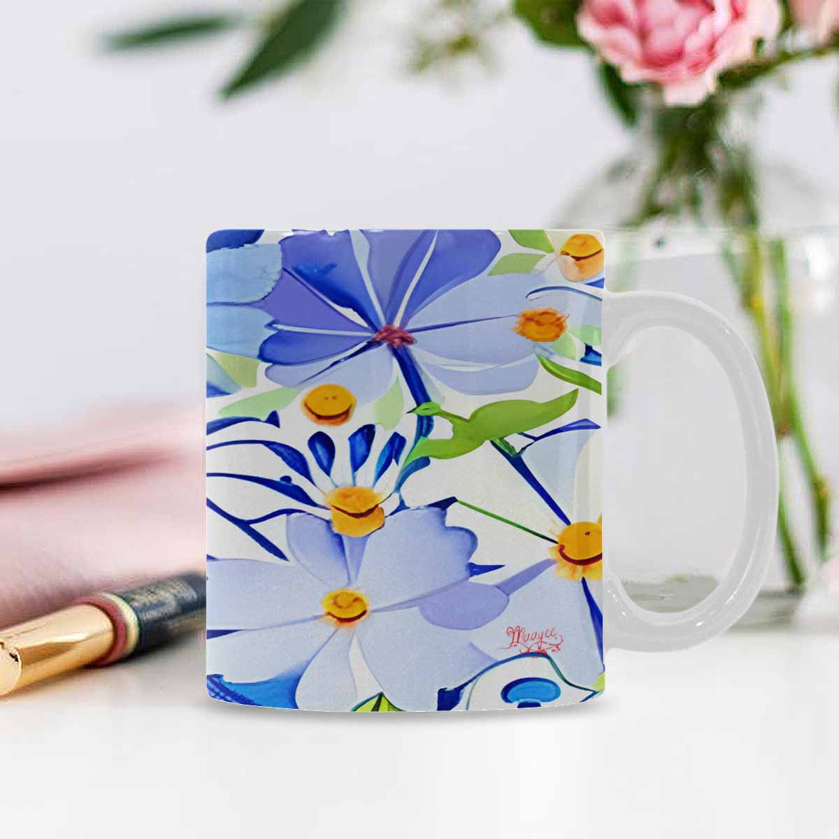 Quality Mug, coffee mug, tea cup, Bright florals, Set 1, Design 39