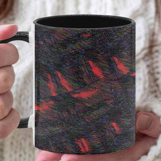 Coffee Mug, tea cup, black core, abstract, design 42