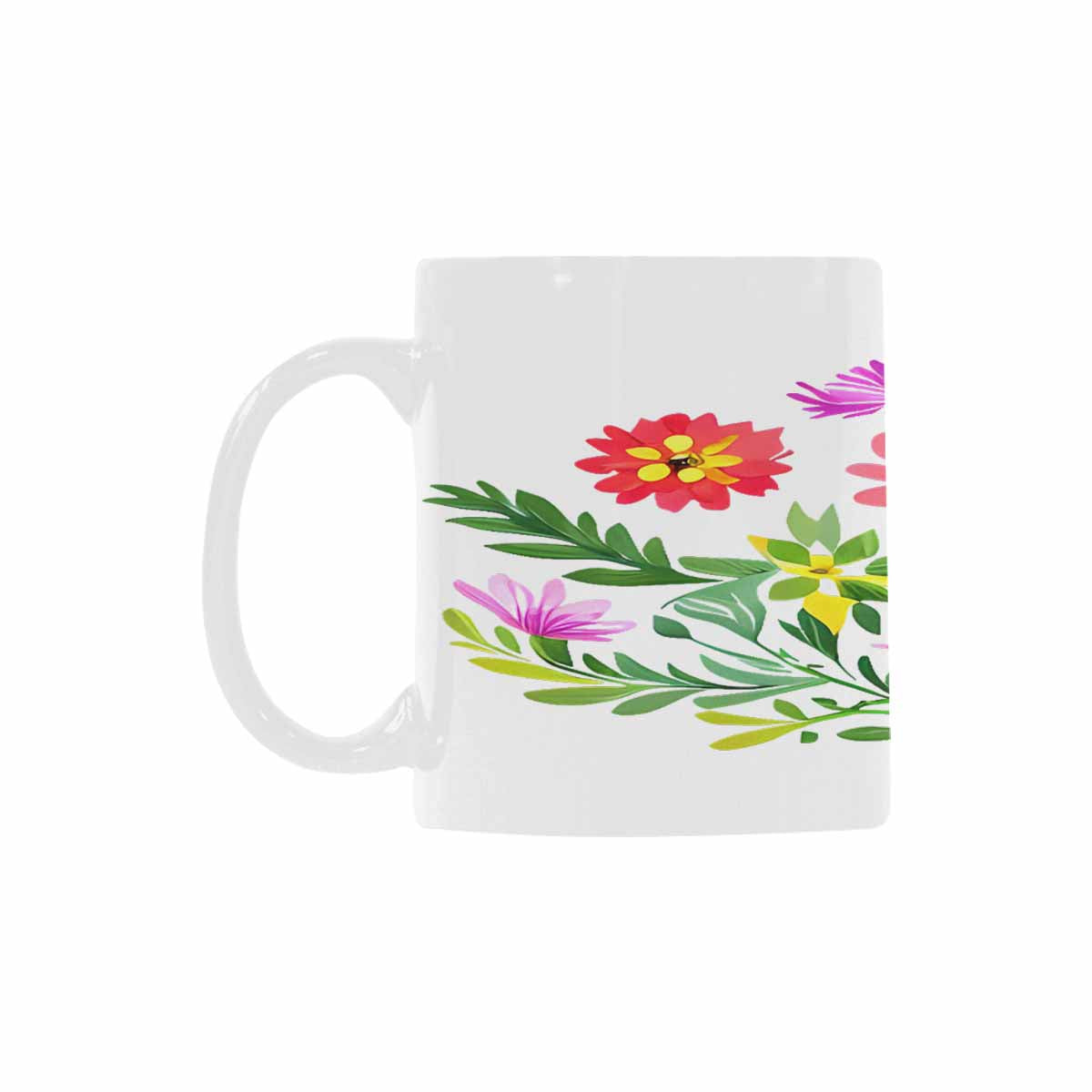 USA made Quality Mug, coffee mug, tea cup, Bright florals, Set 2, design 91