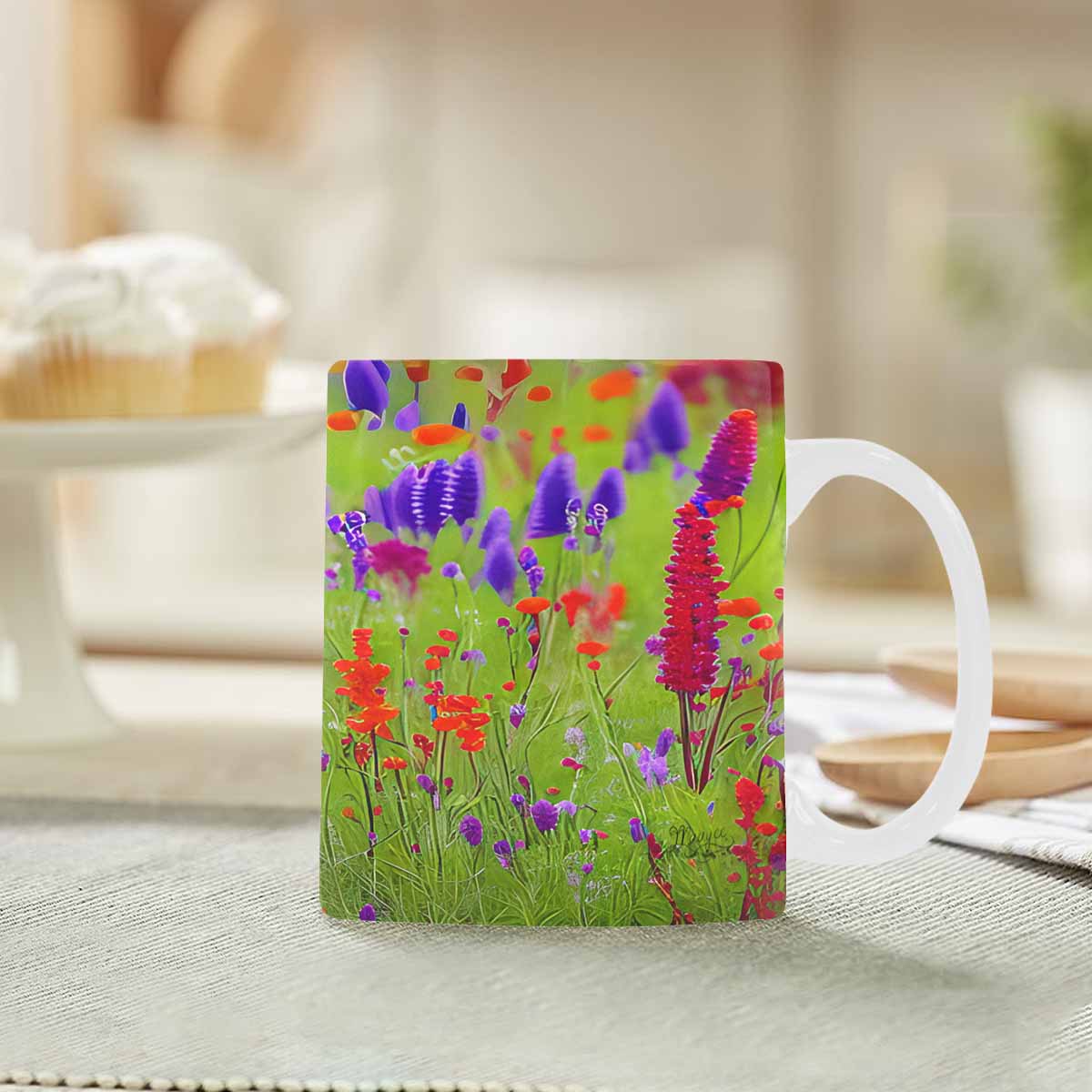 Quality Mug, coffee mug, tea cup, Bright florals, Set 1, Design 2