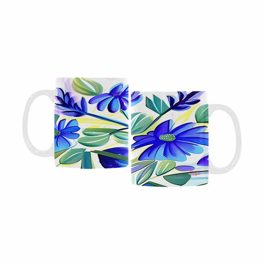 USA made Quality Mug, coffee mug, tea cup, Bright florals, Set 1, Design 58