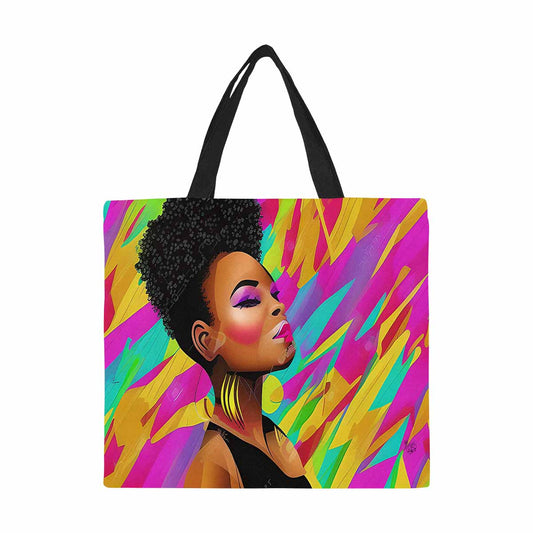 Canvas tote bag, Large, Black Faces, Set 1, design 47