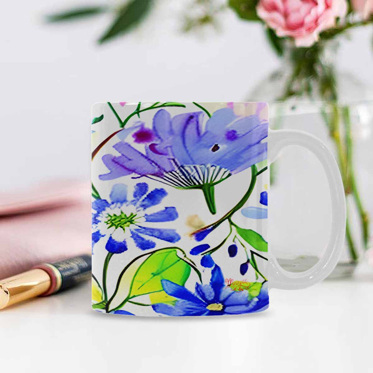 Quality Mug, coffee mug, tea cup, Bright florals, Set 1, Design 37