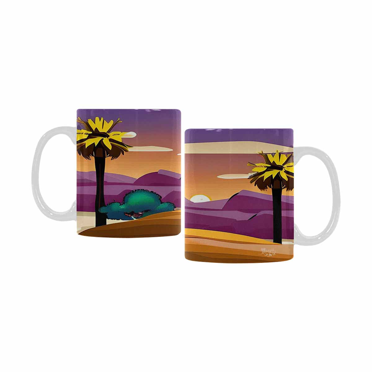 Coffee Mug, tea cup, desert scene, design 72