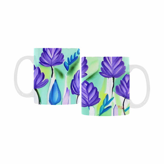 USA made Quality Mug, coffee mug, tea cup, Bright florals, Set 1, Design 62