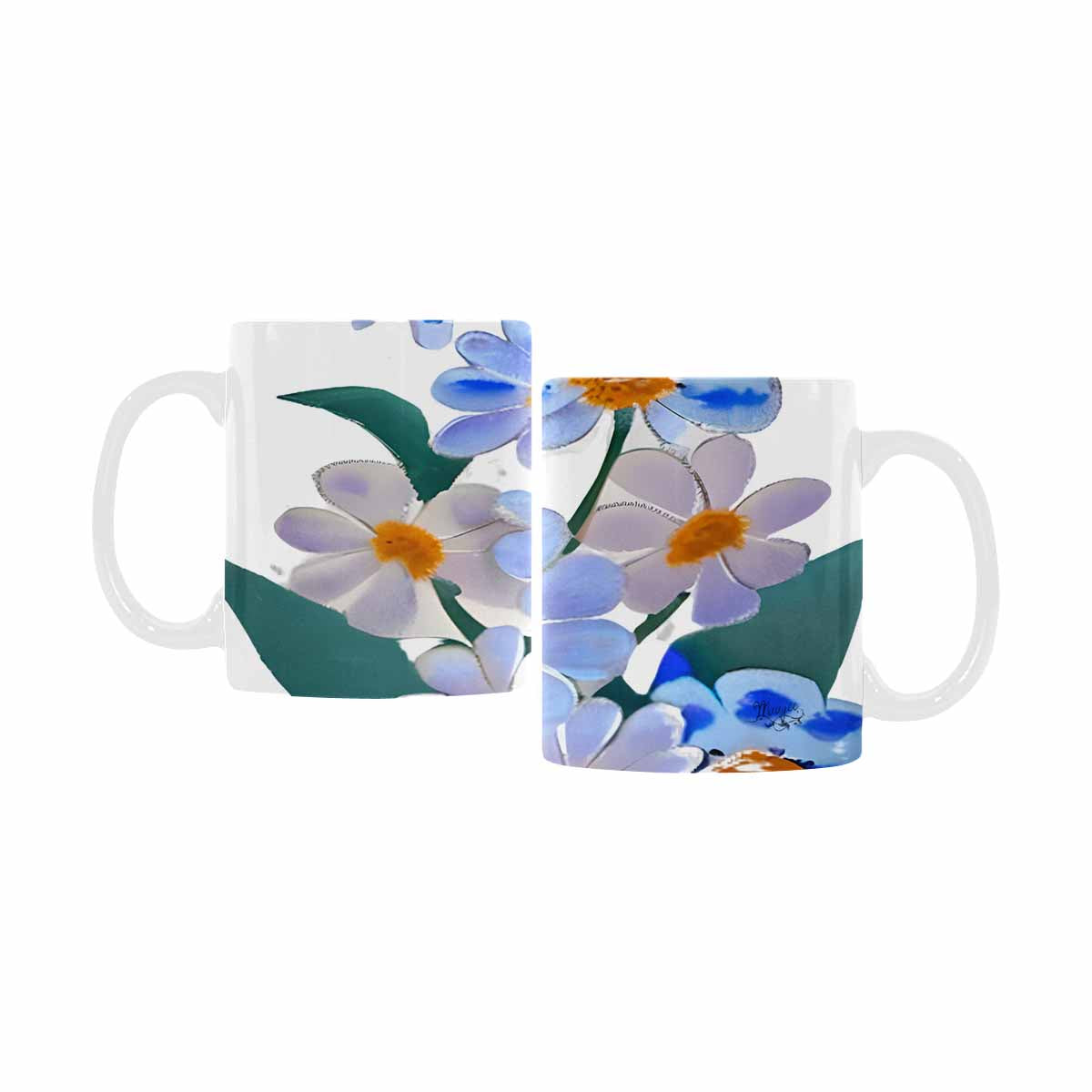 USA made Quality Mug, coffee mug, tea cup, Bright florals, Set 1A, Design 47