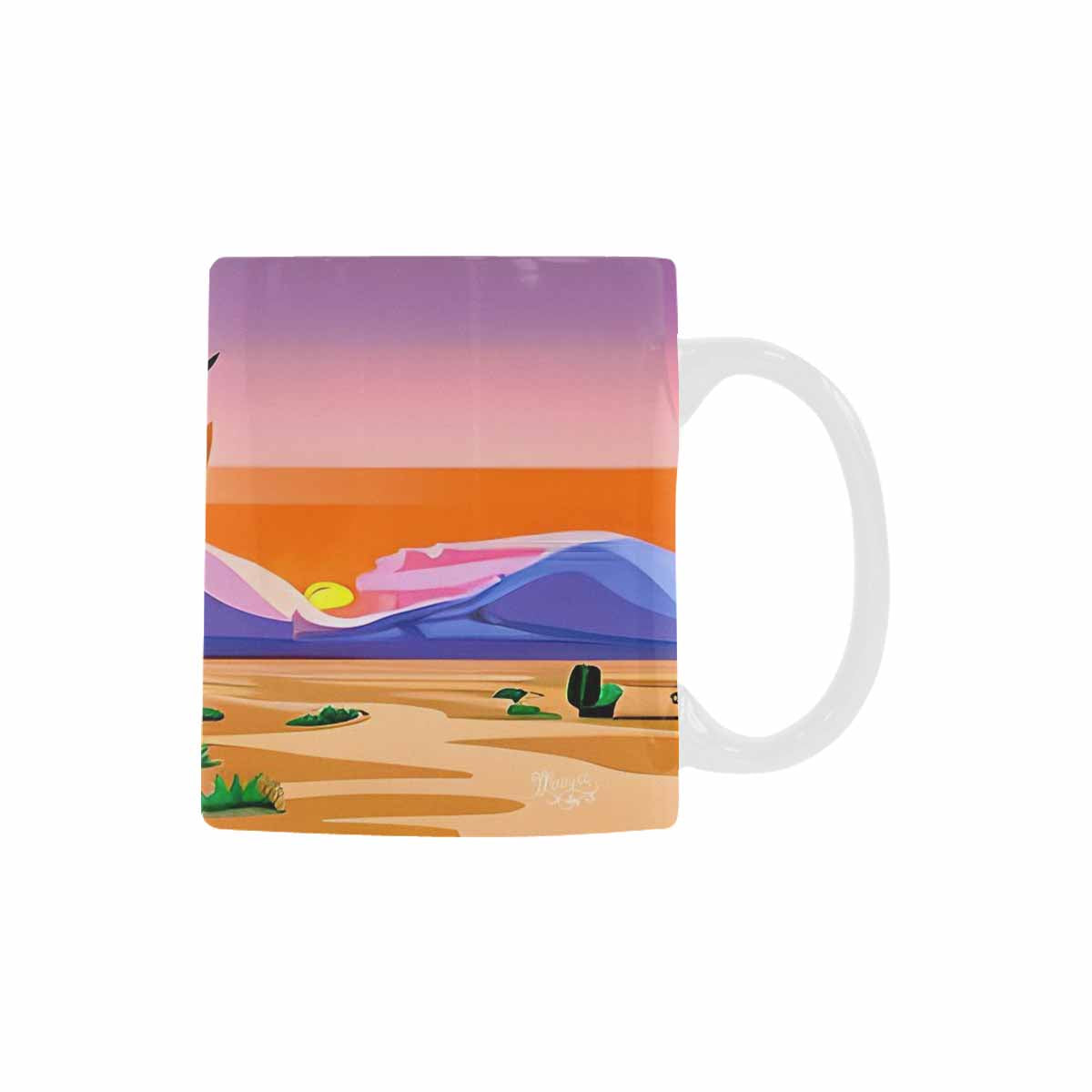 Coffee Mug, tea cup, desert scene, design 84