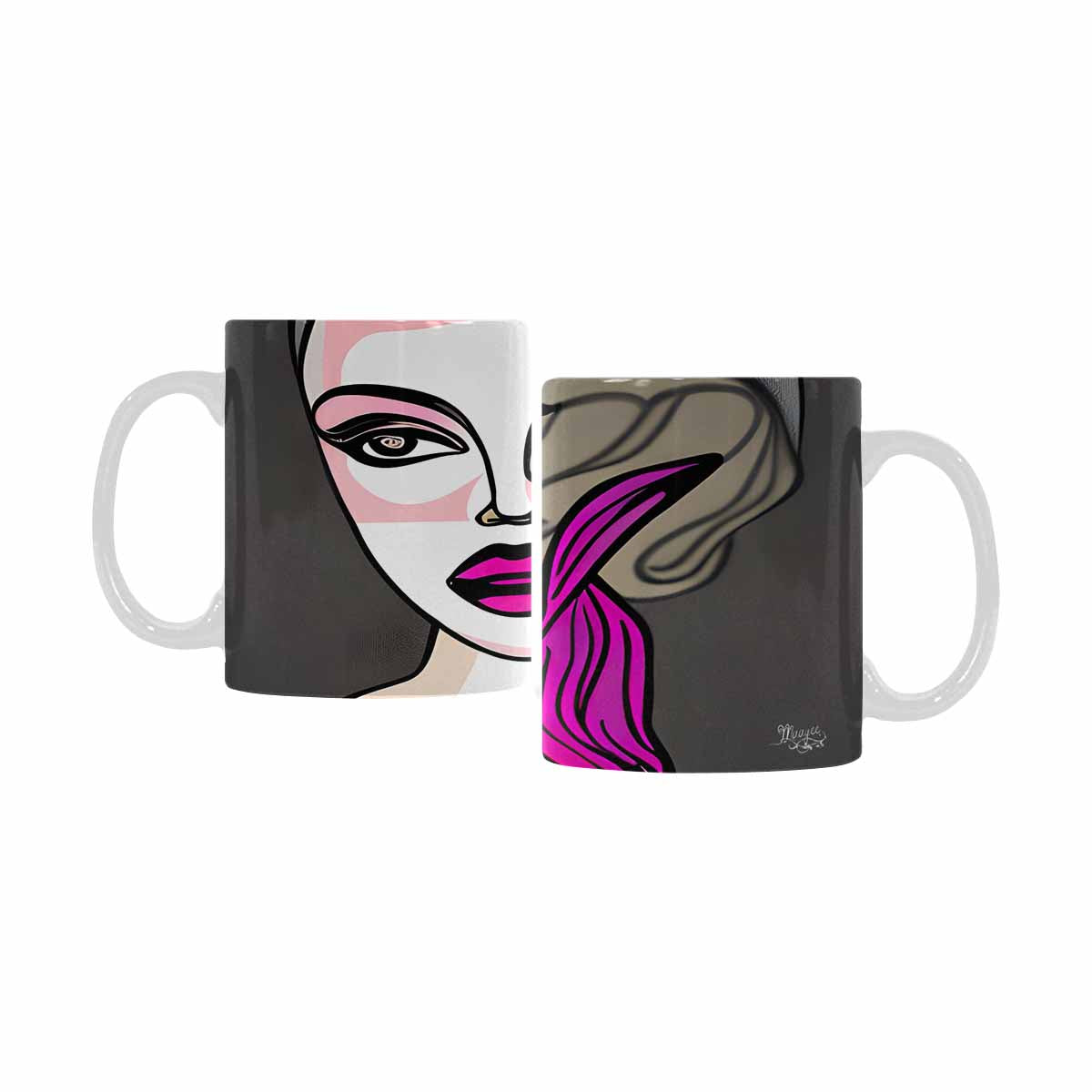 Coffee Mug, tea cup,caucasian Face, design 52