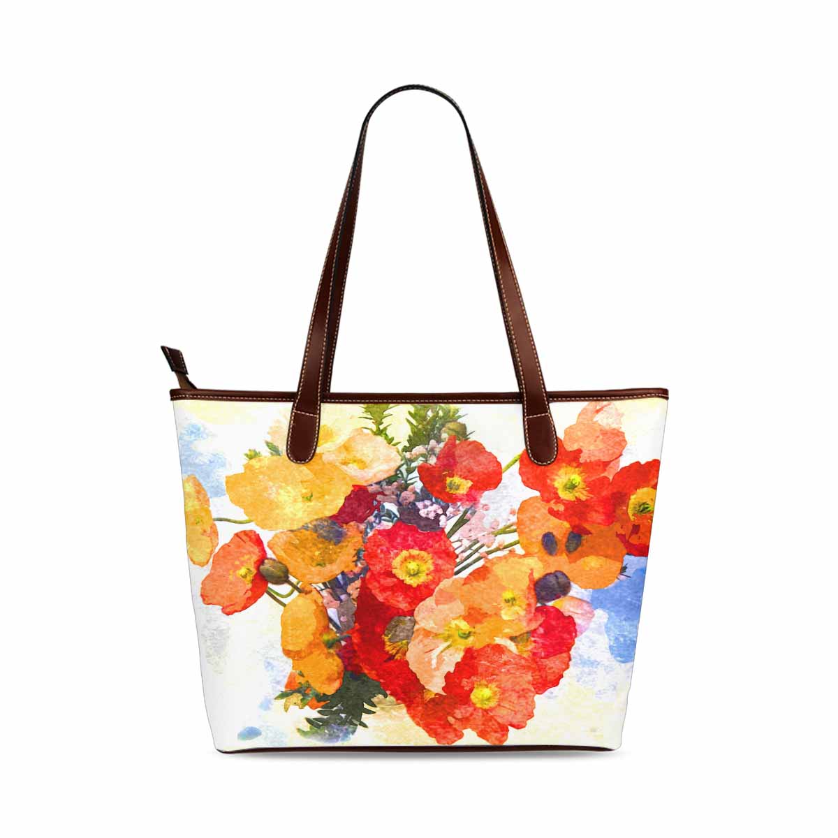 Classic Fabric handbag, watercolor floral, design 205