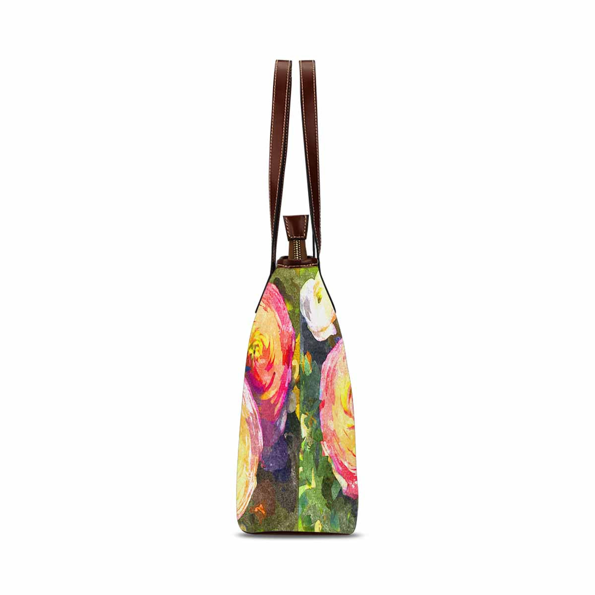 Classic Fabric handbag, watercolor floral, design 212