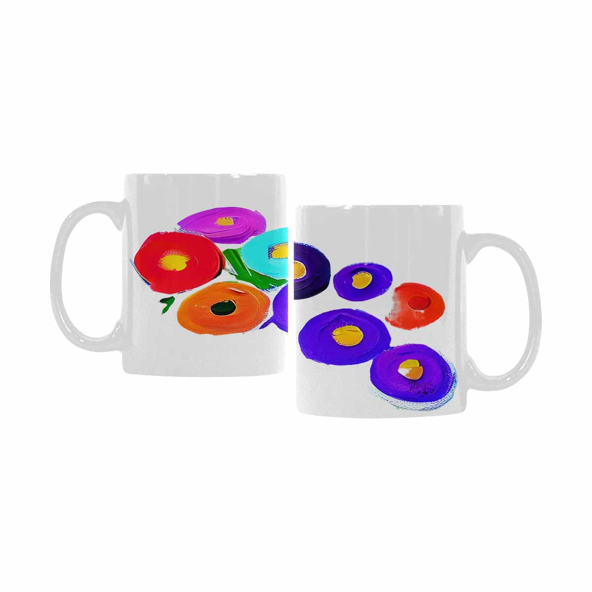 Quality Mug, coffee mug, tea cup, Bright florals, Set 1A, Design 66