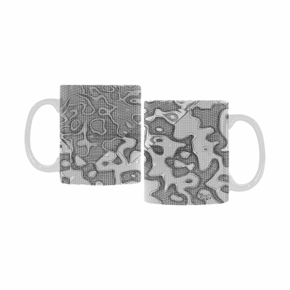 Quality Mug, coffee mug, tea cup, B & W Abstract, Set 1, design 88