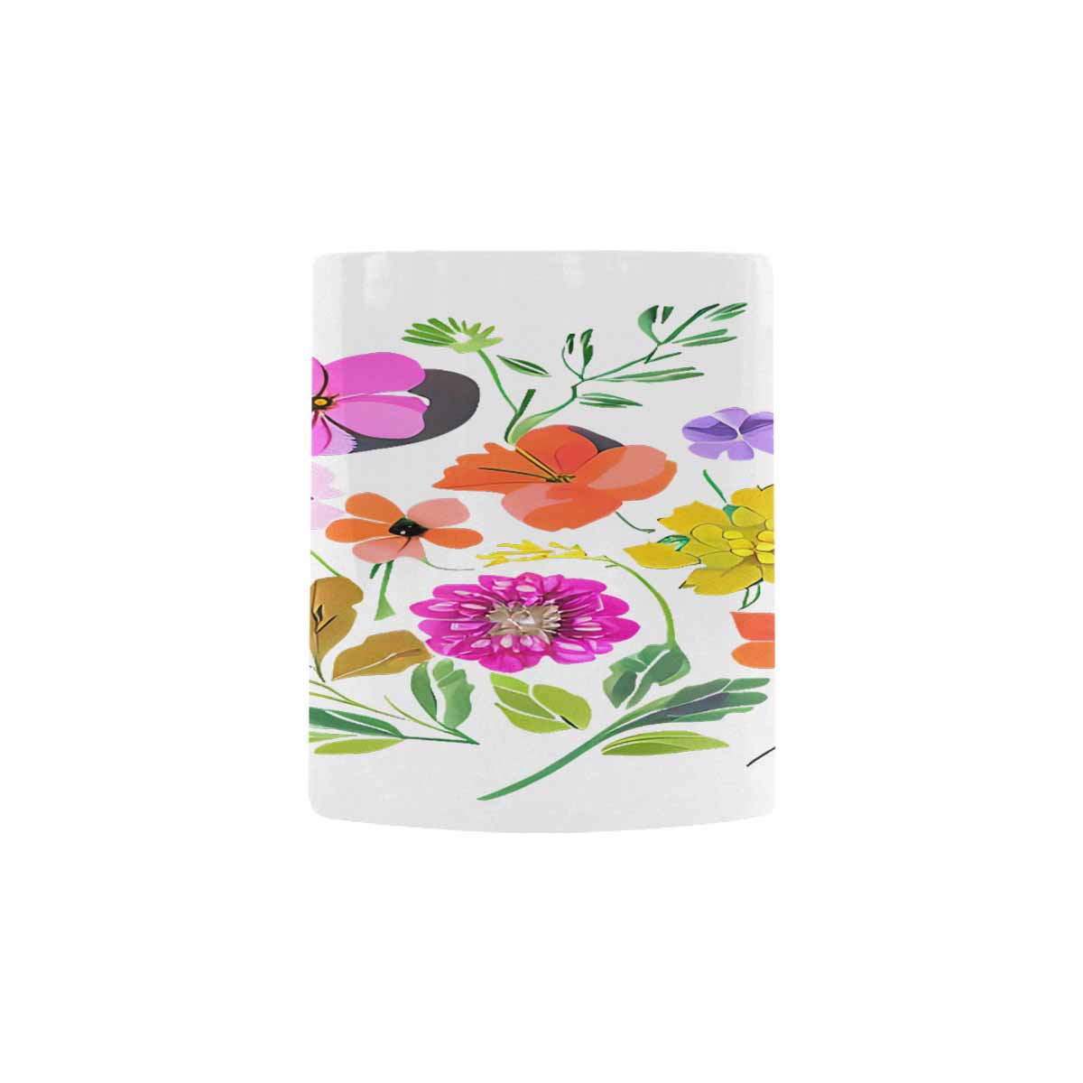 USA made Quality Mug, coffee mug, tea cup, Bright florals, Set 2, design 85