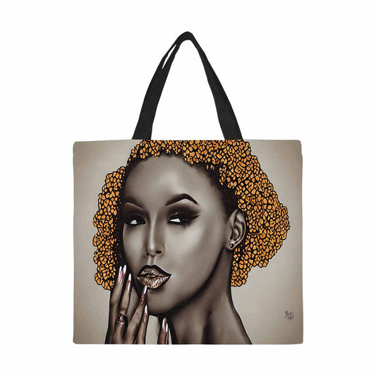 Canvas tote bag, Large, Black Faces, Set 1, design 16