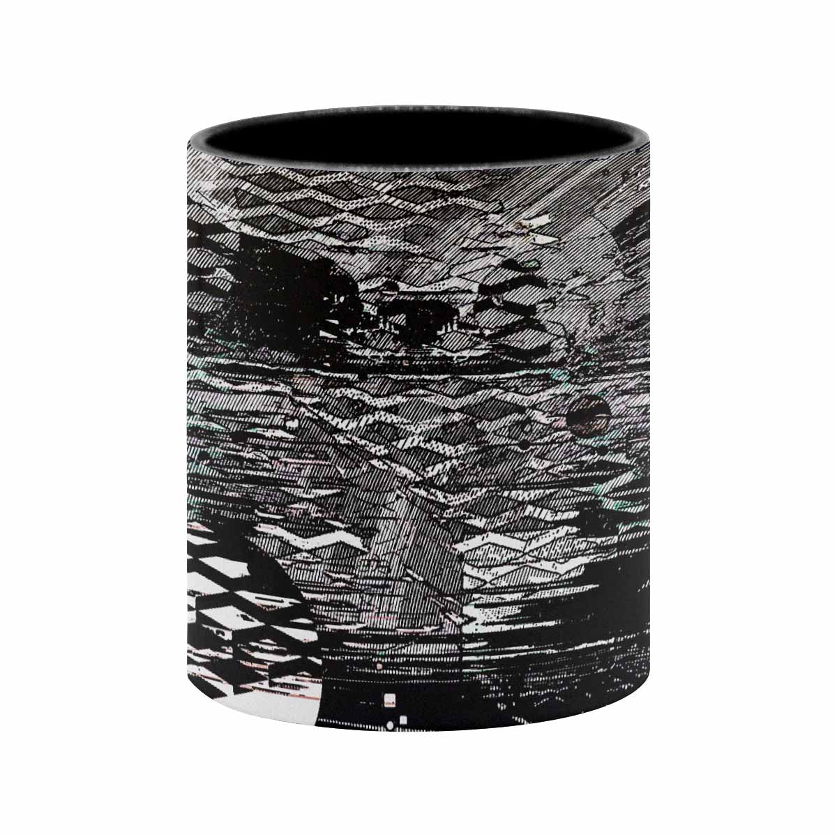 Coffee Mug, tea cup, black core, abstract, design 132