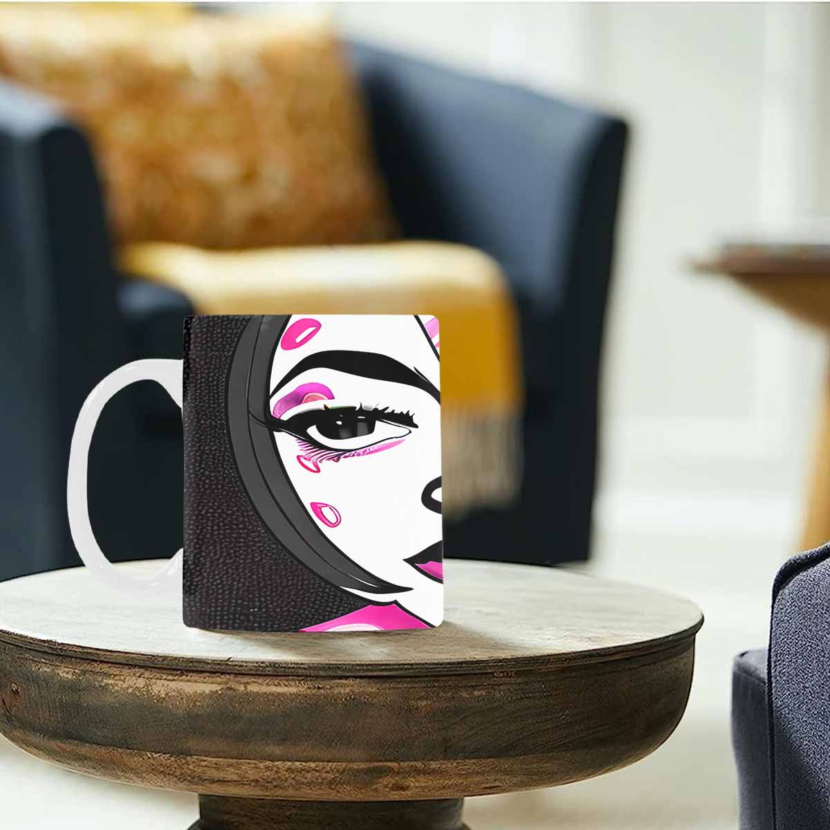 Coffee Mug, tea cup,caucasian Face, design 51