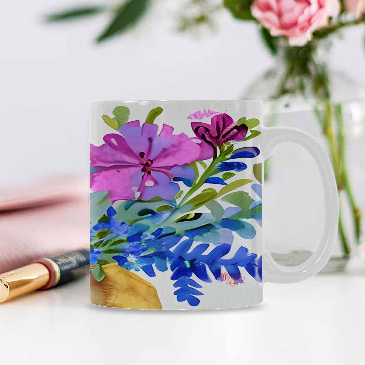 Quality Mug, coffee mug, tea cup, Bright florals, Set 1, Design 38
