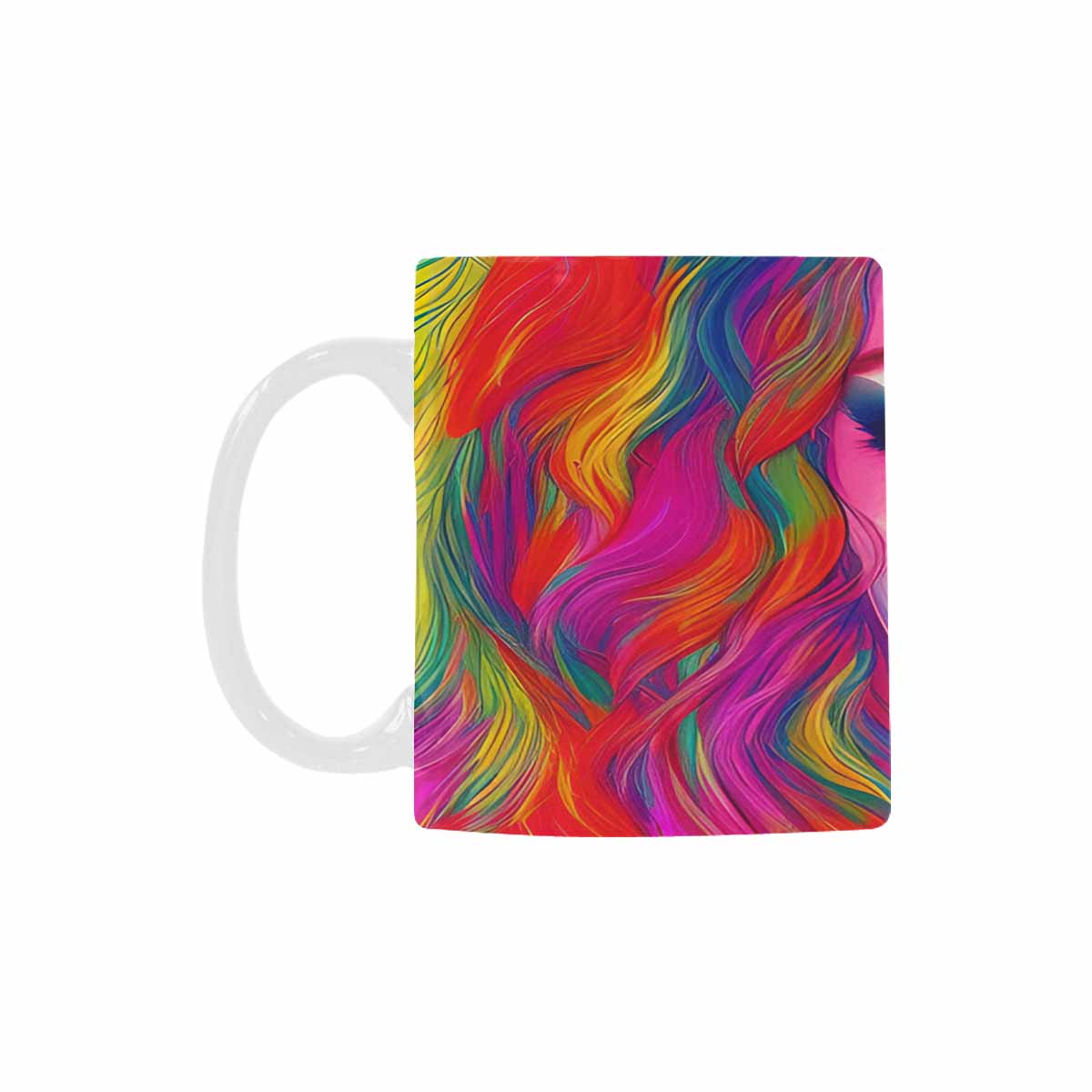 USA, Color Coffee Mug, tea cup, caucasian Face, design 14